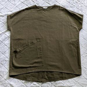 Elizabeth Suzann Cotton Twill Olive Tunic OS